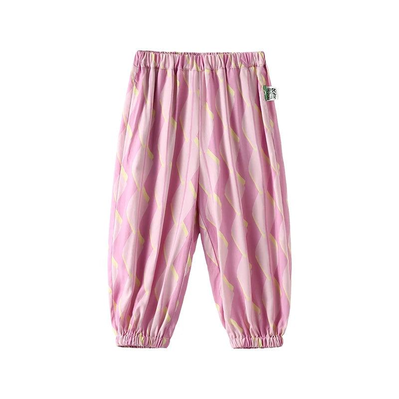 Amila Baby Pant 2026 Summer New Casual Fashionable Comfortable Breathable Fully Printed Contrasting Color Binding Feet Clothing