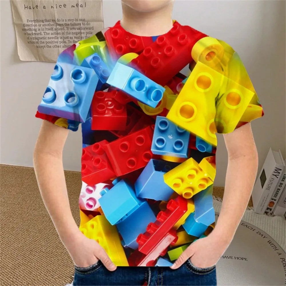 Kids Clothes Colored Particles T-Shirt Boy Girls Children Clothing for Boys Child Top Summer Short Sleeve Casual T-Shirt 7 to 10
