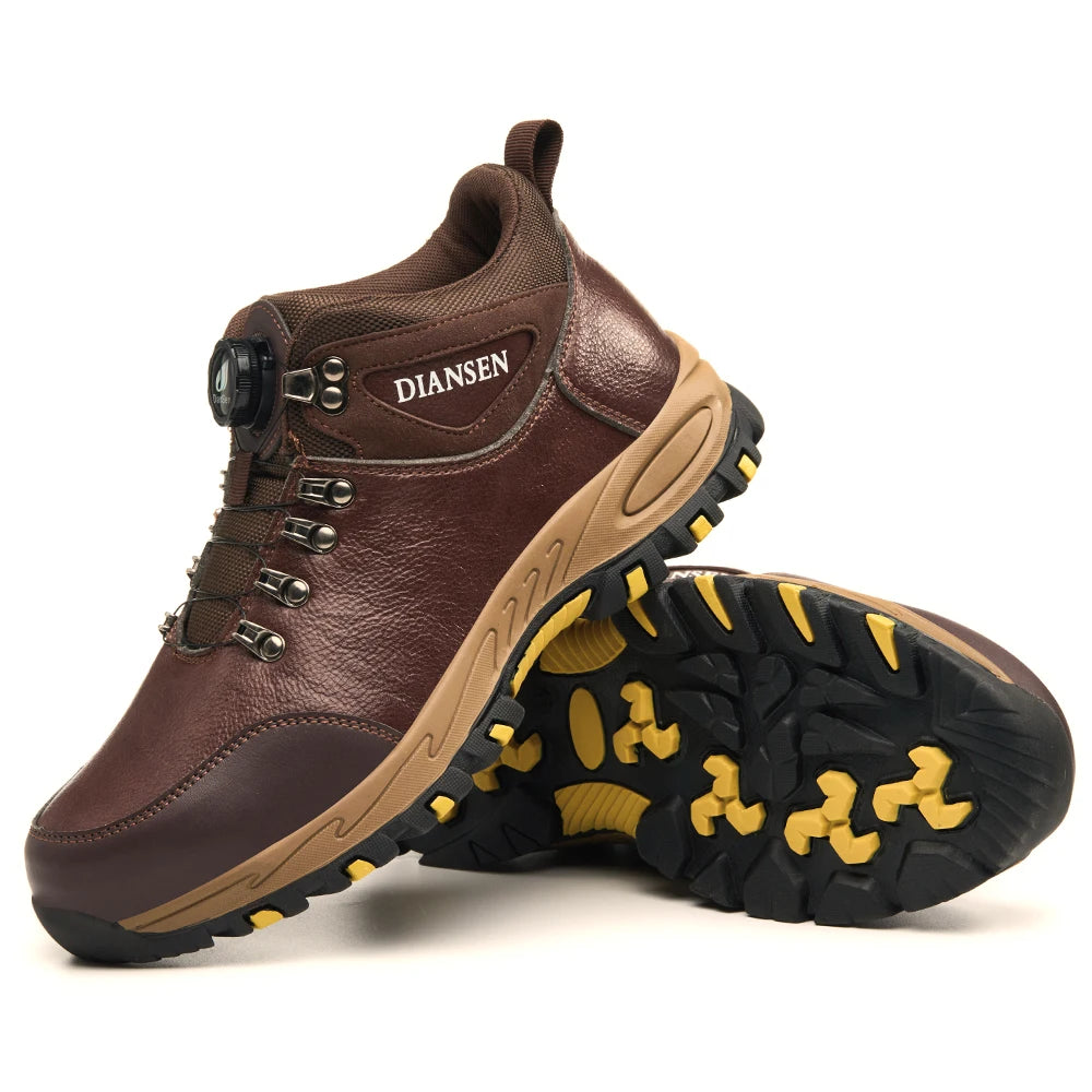 Men's Safety Boots Steel Toe Anti-smash Anti-Puncture Protective Boots Mens Slip Resistant Hiking Shoes Industrial Leather Shoes