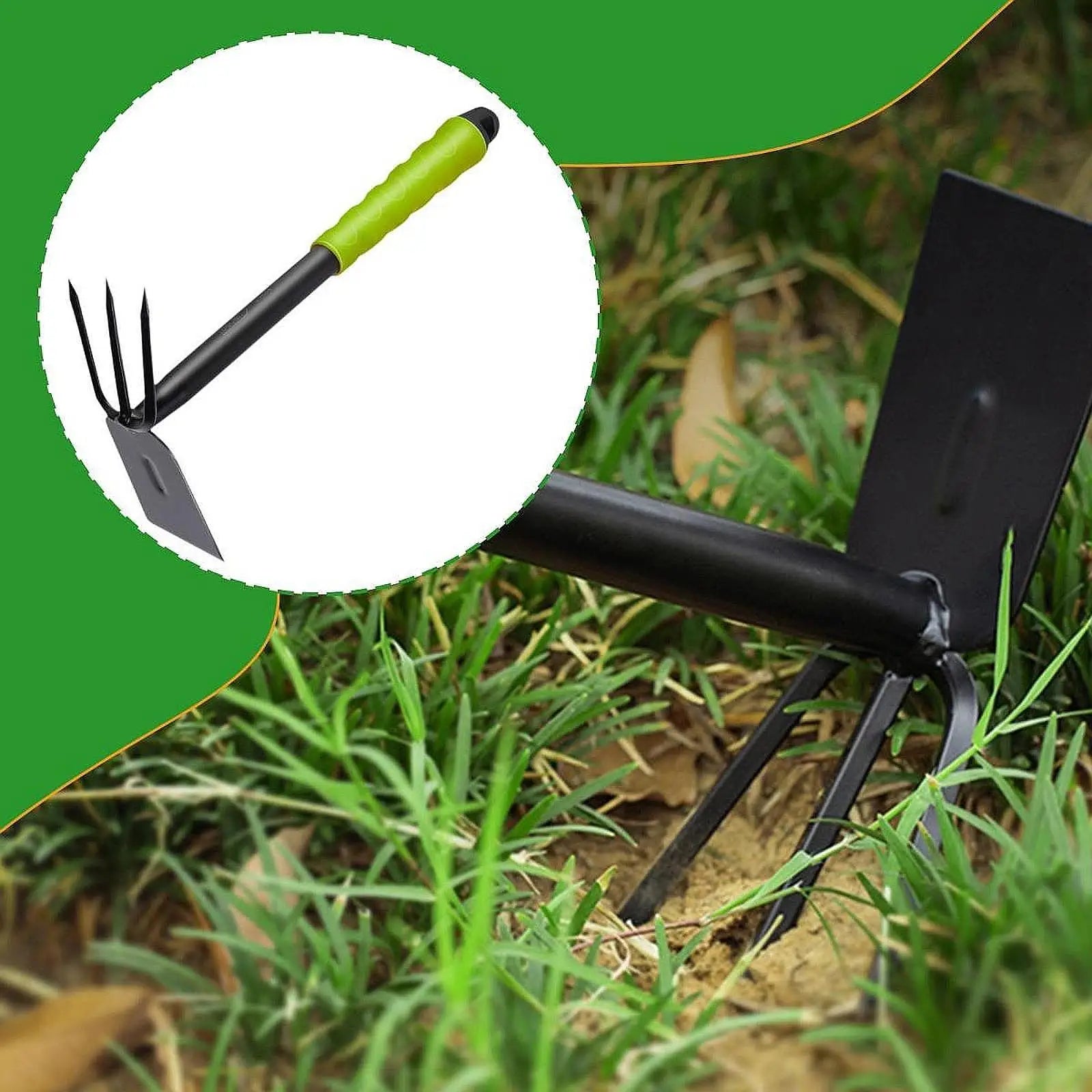 Hoe and Cultivator 2 in 1 Heavy Duty Garden Rake 3 Claw Tiller Garden Tool for Loosening Soil Yard Tilling Cultivating Digging