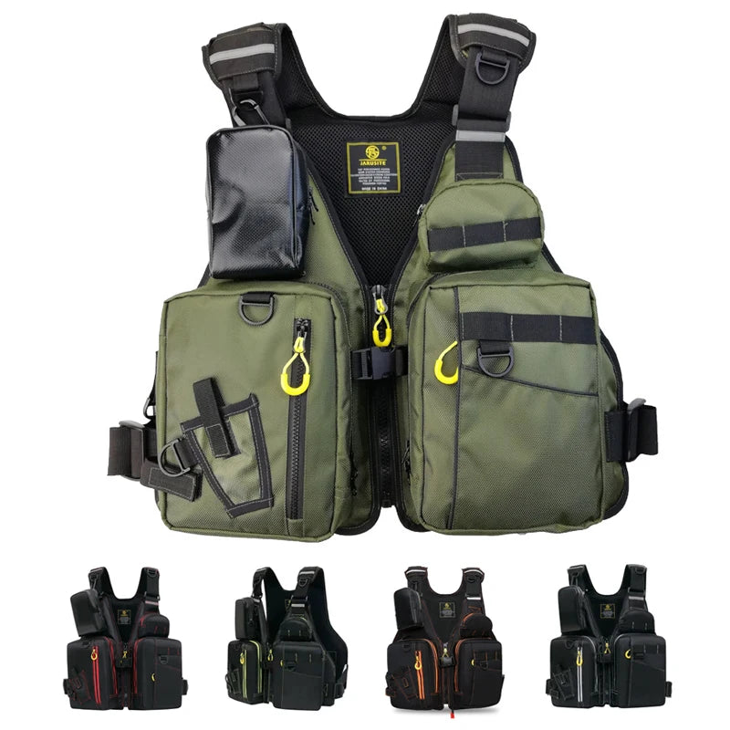 Multi-Functional Life Jacket Vest For Outdoor Fishing A Must-Have For Safety Multiple Pockets For Storage Buoyant Material