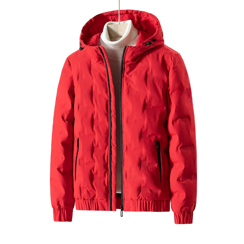 Mens Outdoor Winter Fishing Clothing Warm Cotton-padded Jacket Lightweight Down Jacket Short Hooded Casual Style Men Winter Down