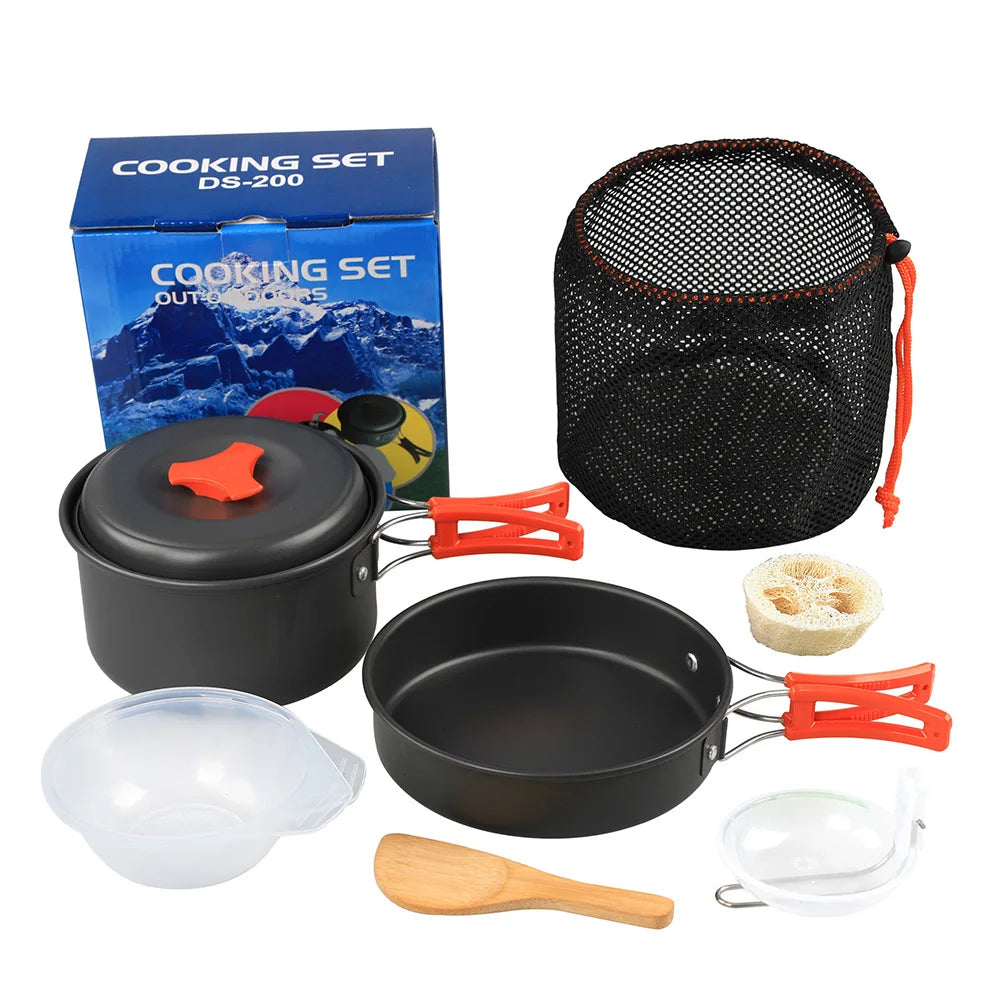 Camping Cooking Pot Pan Set DS200 Alloy Cookware Pot Pan Set