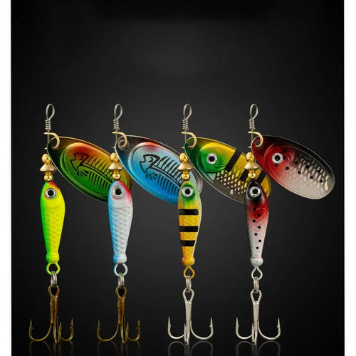 1 Pcs Rotating Spinner Fishing Lure Treble Hooks Wobblers Bass Fishing Tackle 7cm 9g Metal Spoon Hard Bait Fishing Spoon Spinner