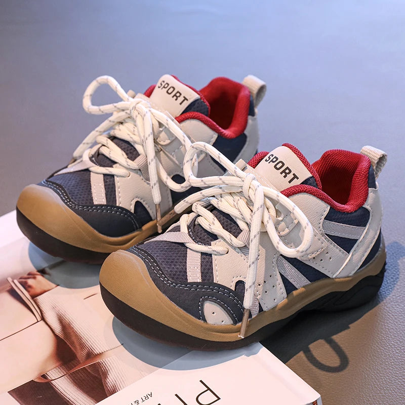 Kids Shoes for Boy 2025 New School Children Fashion Causal Girls Sports Shoes Mesh Patchwork Toddlers Running Sneakers Hook Loop