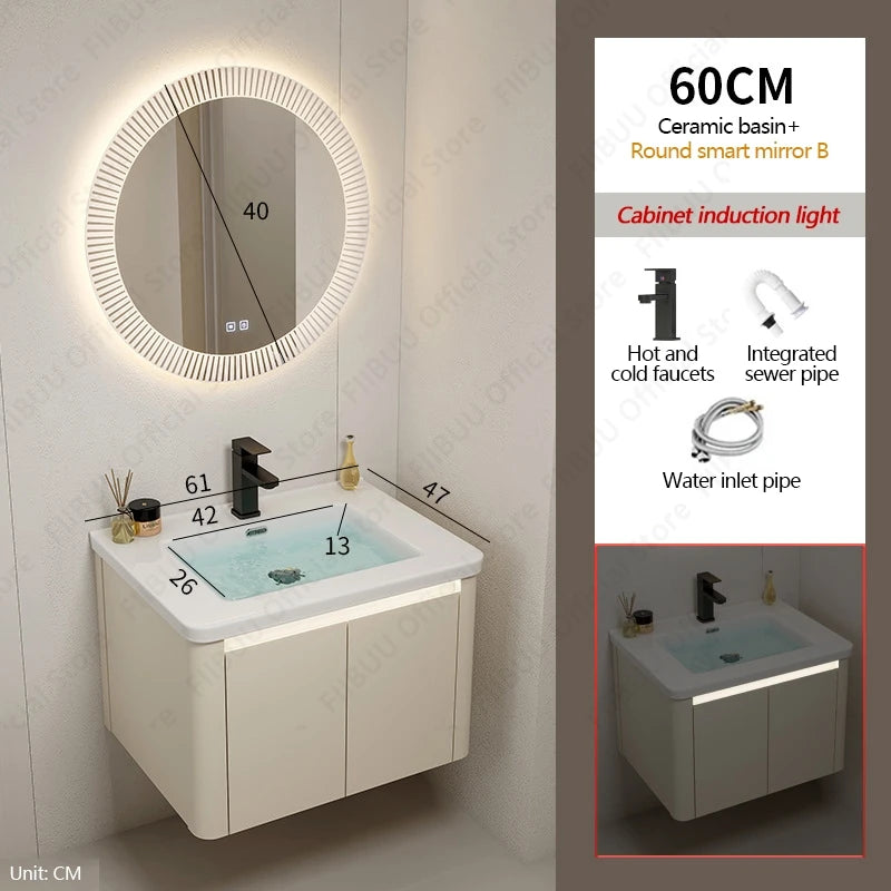 Modern Bathroom Vanity Wall Mounted Bathroom Storage Cabinet, High-Definition Mirror Integrated Bathroom Furniture Accessories