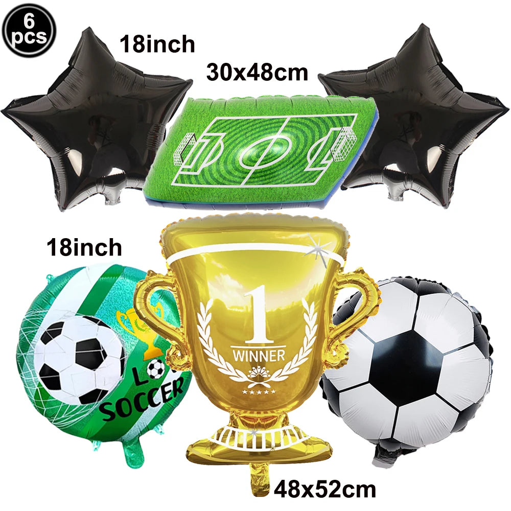 Soccer Party Disposable Tableware Paper Plates Cups Napkins Tablecloth Soccer Birthday Party Decoration