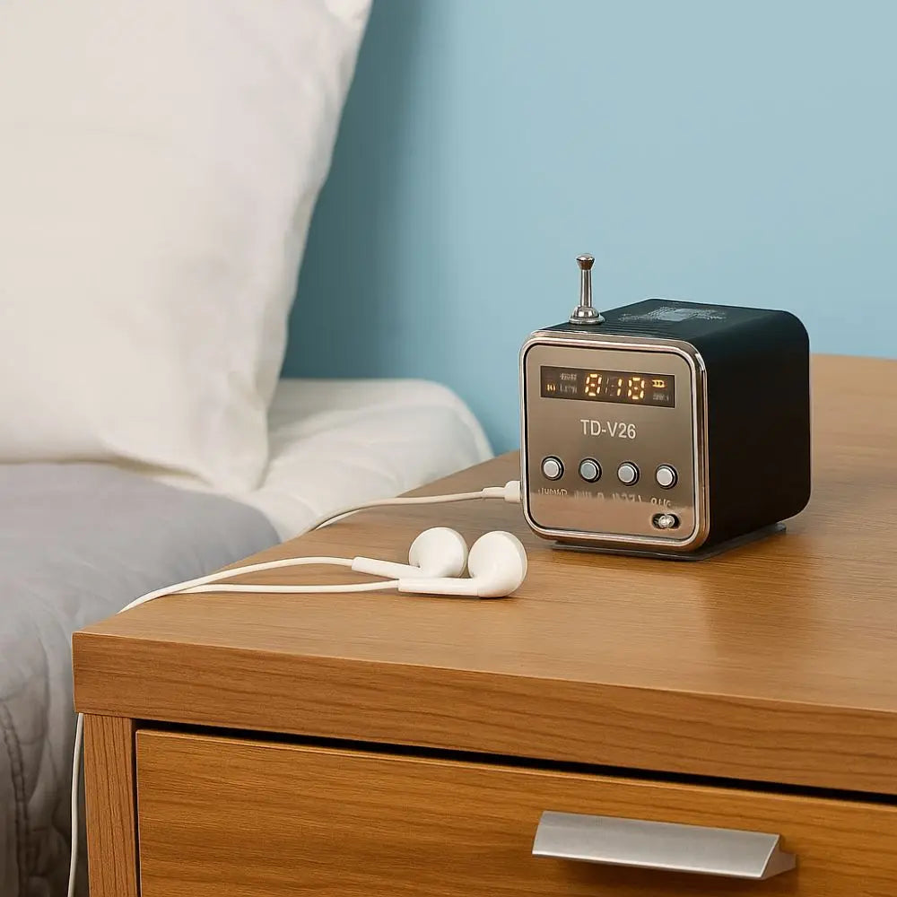 Portable LED Portable Mini FM Radio Clear Sound Mini Digital Radio Stereo Speaker FM Receiver Computer
