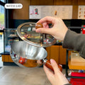 Breakfast & More Cooking Pot - Small Stainless Steel Saucepan with Wooden Handle, Ideal for Frying Eggs, Warming Milk or Oatmeal