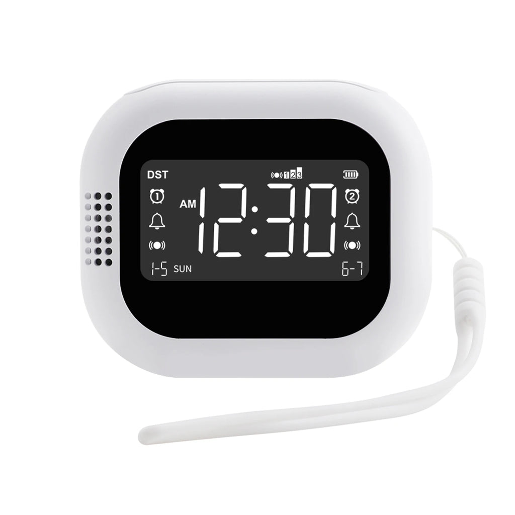 Vibrating Digital Dual Alarm  Built-in Radio Function Portable Mini Clock Three Alarm Modes Charging Alarm Clock For Elderly