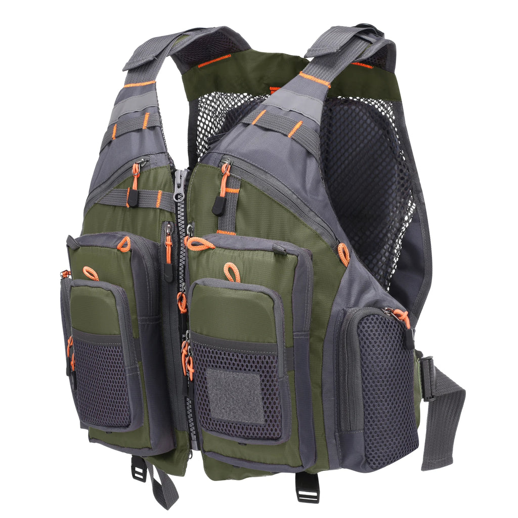 Outdoor Breathable Padded Fishing Life Vest Superior 209lb Bearing Life Safety Jacket Swimming Sailing Vest Floatation