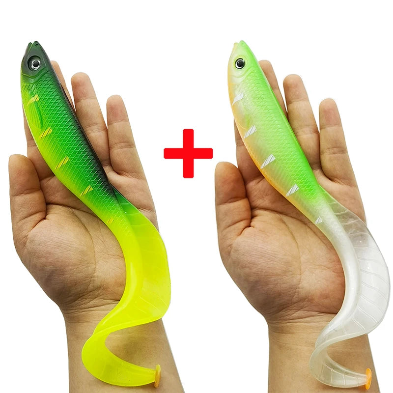 2 Pcs Fishing Lures Soft Bait 18cm/64g Artificial Bait Lure Fishing Kit Gear Artificial Bait For Freshwater & Saltwater