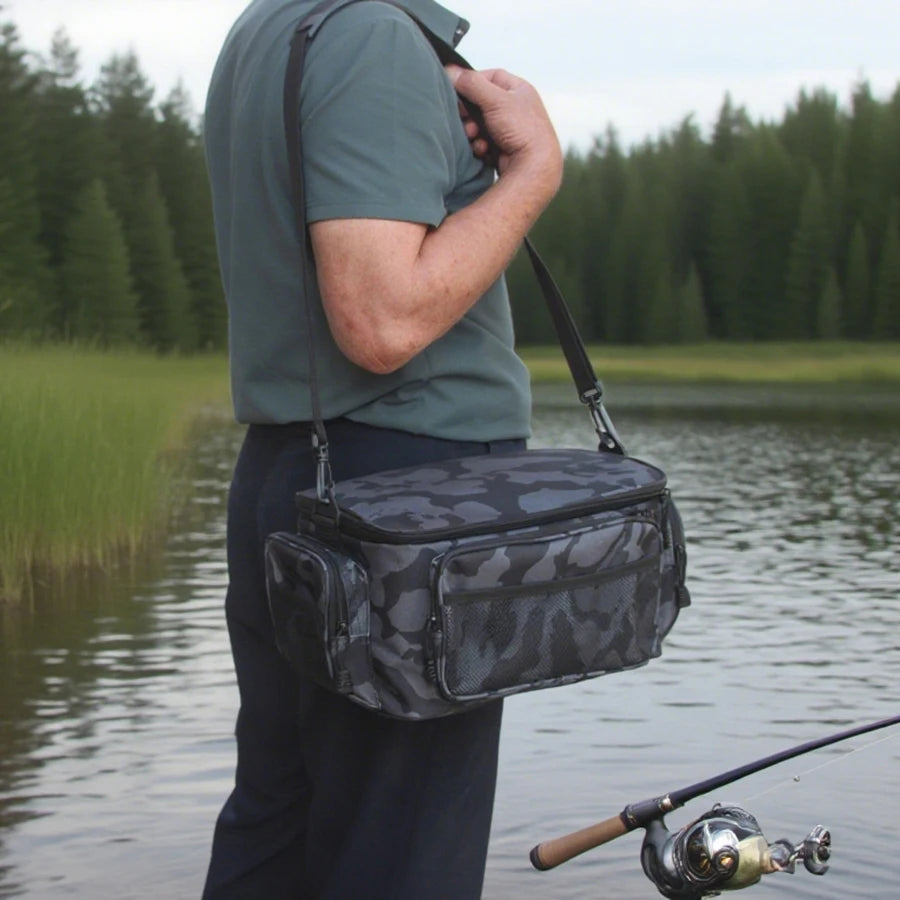 Fishing Tackle Bags Saltwater or Freshwater with Padded Shoulder Strap Fishing Gear Bag Tool Bag