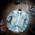 Fashion Classic Retro Jeans Shirt with Pocket Slim Fit Tops Men Clothing for Spring Men's Long Sleeve Denim Shirt Pure Cotton