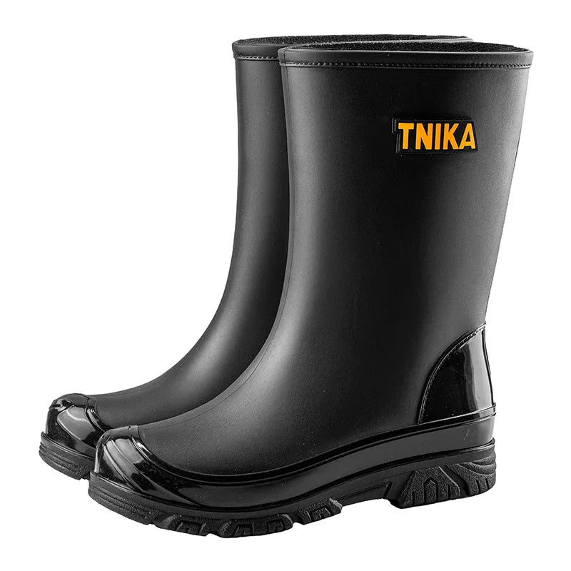 New Men Rain Shoes Boots Waterproof Rubber Shoes for Fishing Husband Work Safety Man Mid-Tube Rain Boots Non-Slip Water Footwear