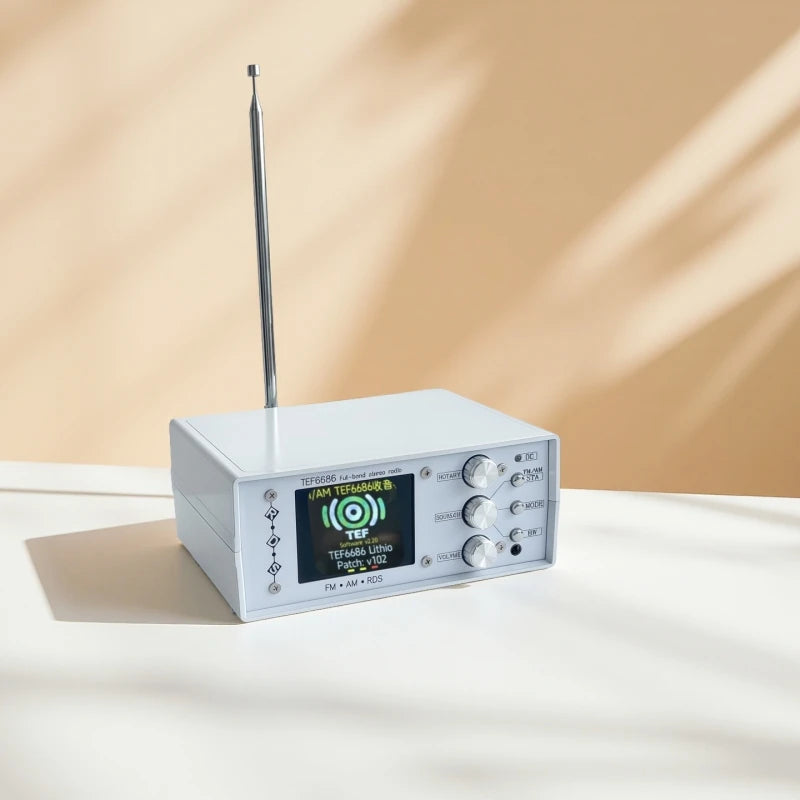 Stereo Desktop FM Radio, High-Sensitivity TEF6686 Stereo Radio, FM/AM Global Band Radio Receiver, 65MHz-108MHz