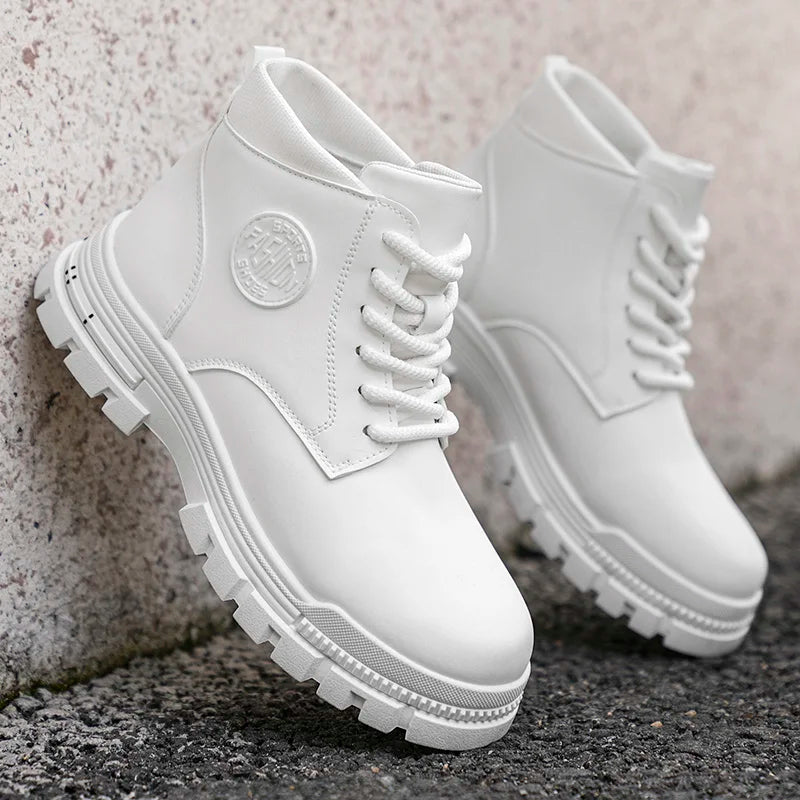 High-top men's versatile and comfortable hiking boots, outdoor fashion trendy thick-soled casual sports shoes
