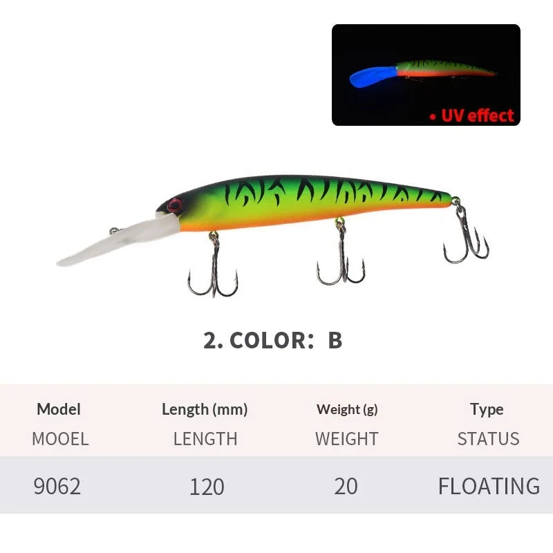 120MM 20G Minnow Fishing Lures Floating Wobbler Long Casting Artificial Hard Bait Trolling Jerkbait Depth 3-8M Fishing Supplies