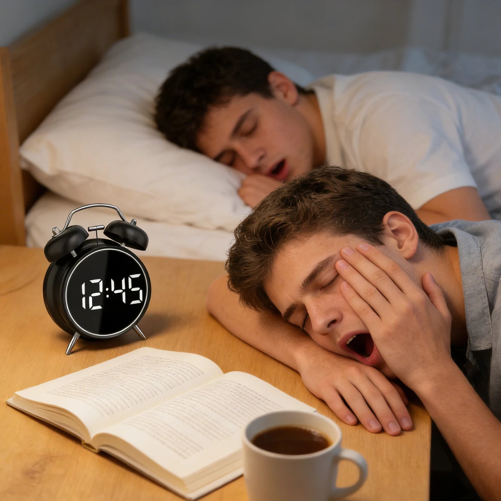 Retro Digital Alarm Clock LED Display Loud Bell Alarm Clock Analog 2 Bell High-pitched Alarm Clock Non Ticking For Heavy Sleeper
