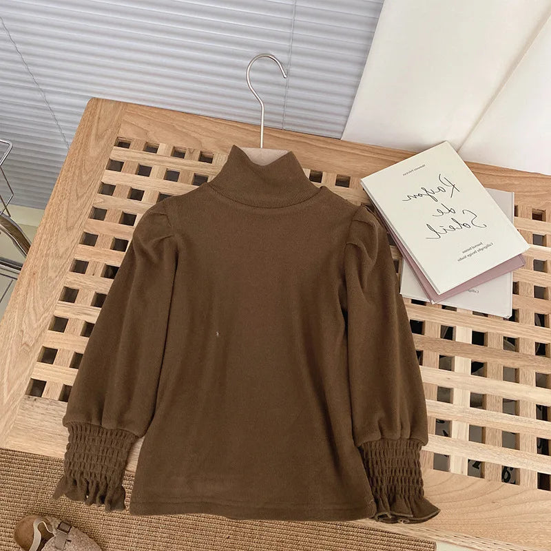 Kids Clothes for Girls Casual 2023 Autumn Winter Thick Warm Large Turn-down Collar Vest Fashion All-match Blouse Solid Pants