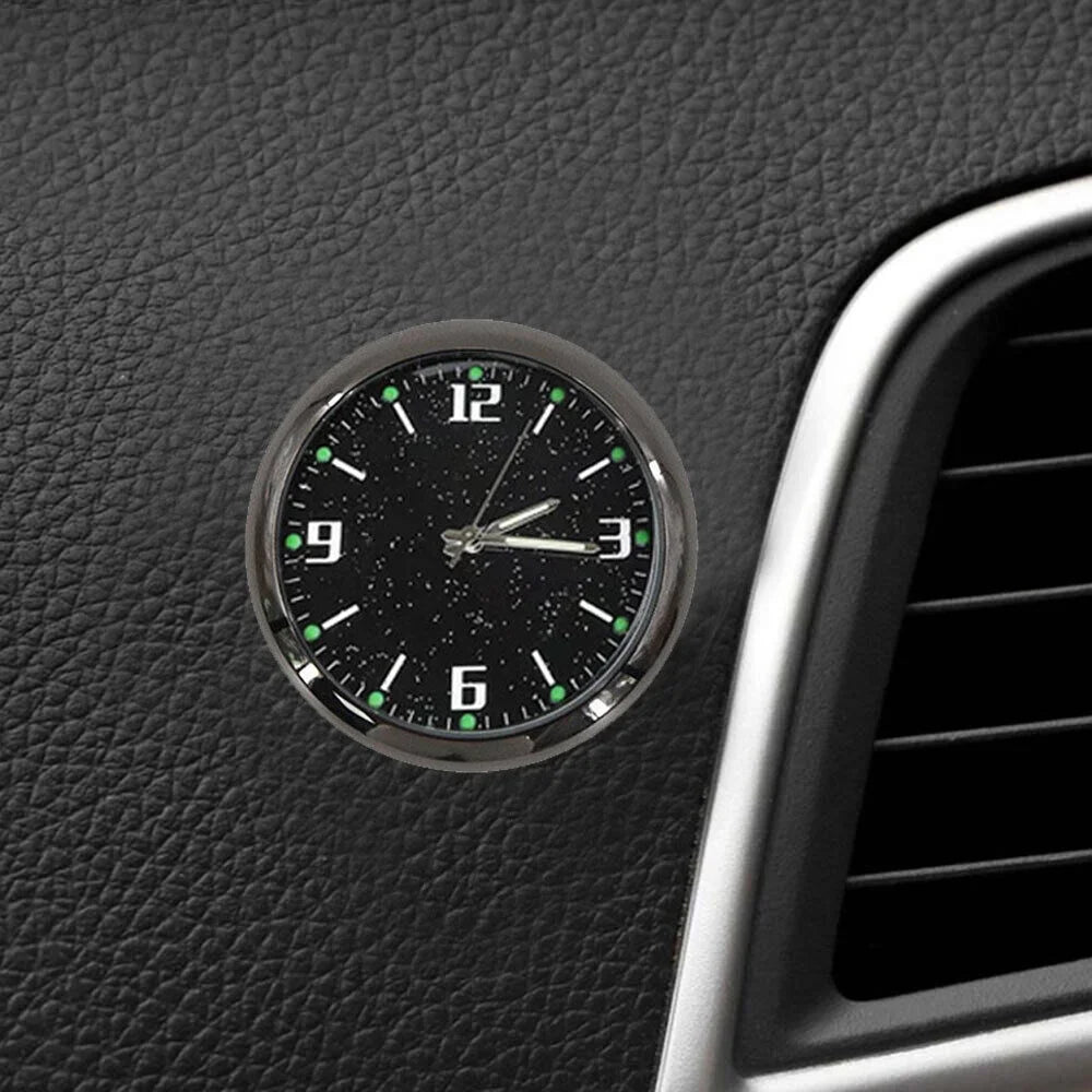 Black Car Clock Analog Alarm Clock Round Display Car RV Truck Interior Dash Mount electronic Quartz Clocks Car Gadgets