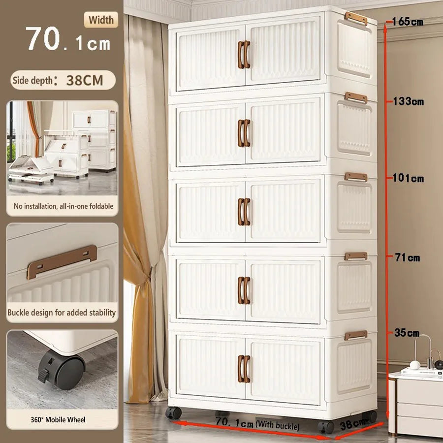 Home Bathroom Vanity Drawer Storage Cabinet Sundries Organizer for Bedroom Kitchen - Compact Utilitarian Furniture