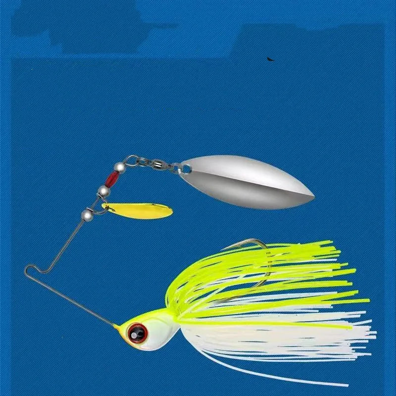 Fishing Lure Spinner Bait Noisy 15g 20g Buzzbait Metal Spin Compound Baits Rotation Spoon For Bass Spin Loard Bending