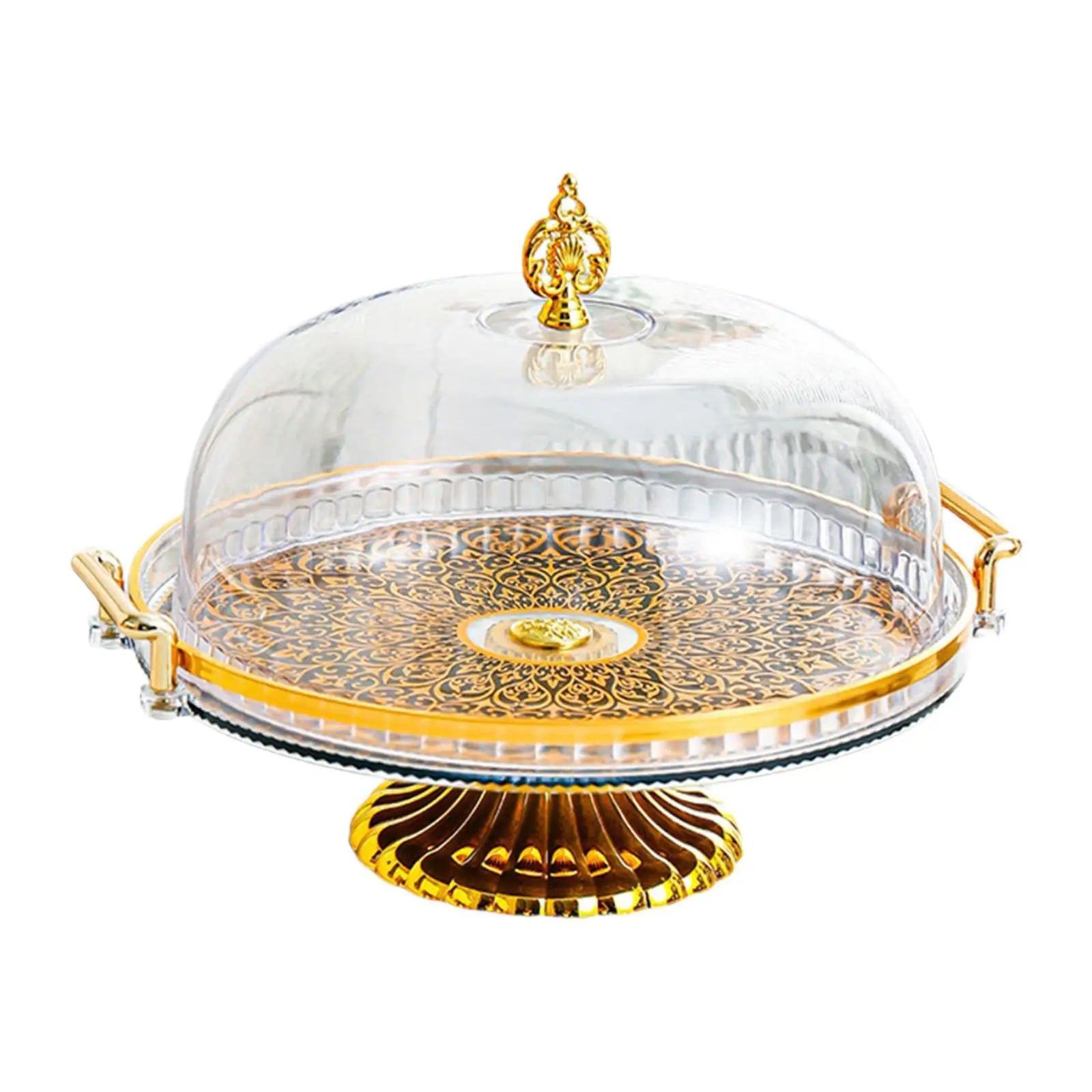 Decorative Kitchen Platter with Lid Cupcake Candy Display Tray Multifunctional Salad Bowl Cake Stand for Candy Cupcake Muffins
