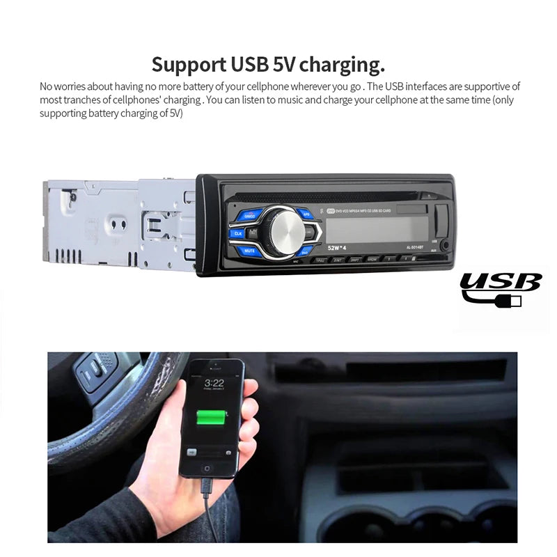 DVD VCD CD Car Multimedia Player Car Radio Bluetooth Car  Tuner Stereo Bluetooth FM Radio MP3 Audio USB SD In-Dash 1 DIN 12V