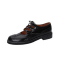 Oxford Shoes Women Split leather Shoes for Women Spring/Autumn Women Loafers Summer Brogues Vintage Lace-up Shoes Women Pumps