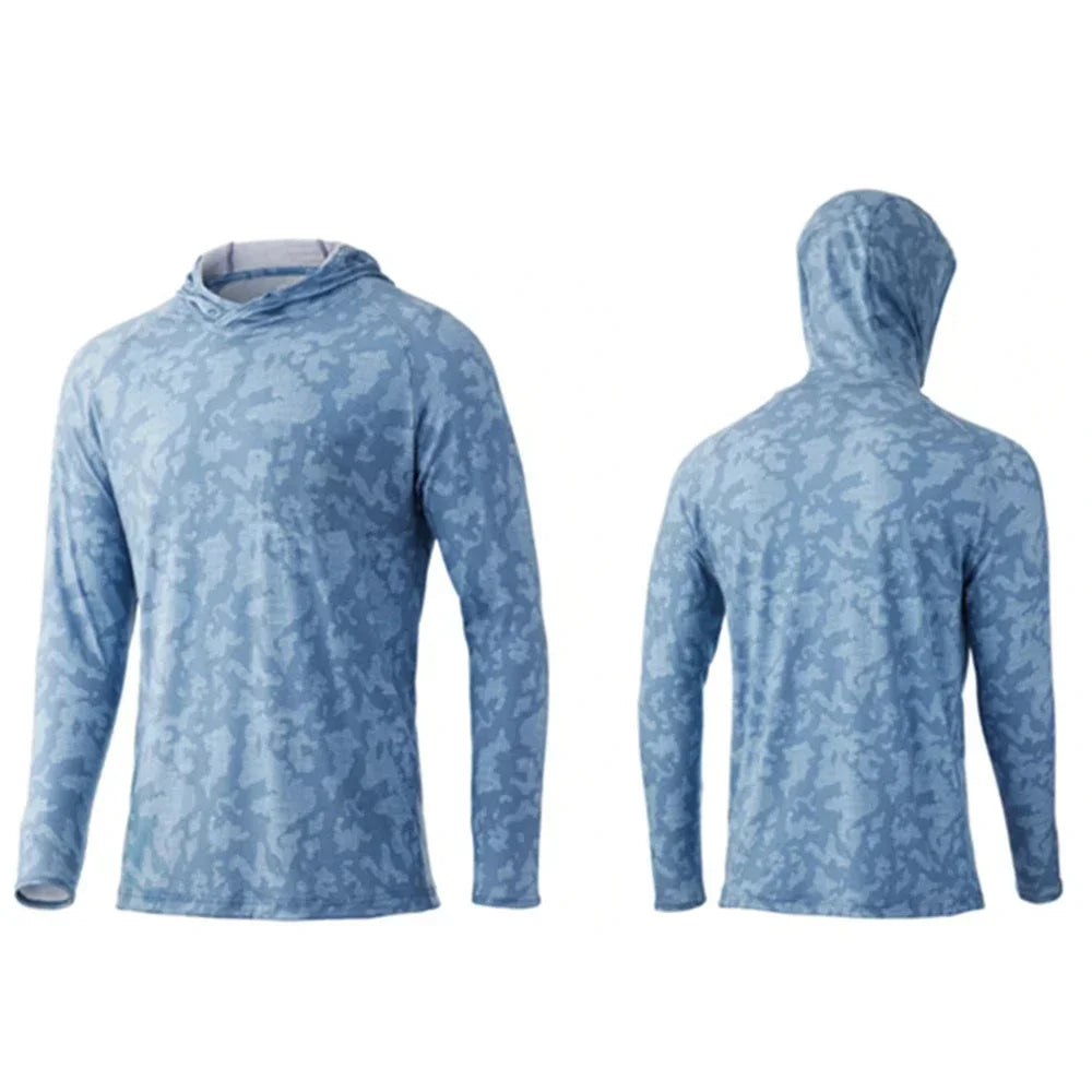 Huk Fishing Apparel Clothing Men Long Sleeve Fishing T-shirt Sun Protection Uv Breathable Hooded Angling Camisa De Pesca
