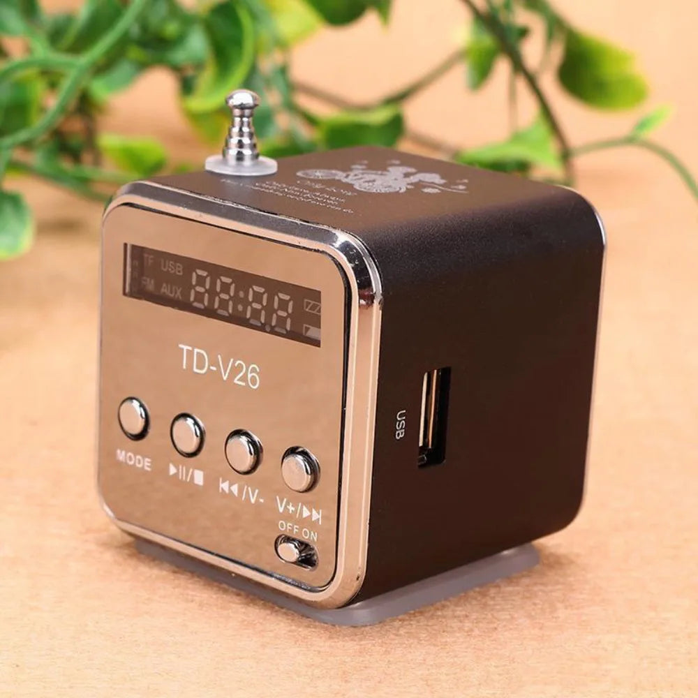 Portable LED Portable Mini FM Radio Clear Sound Mini Digital Radio Stereo Speaker FM Receiver Computer
