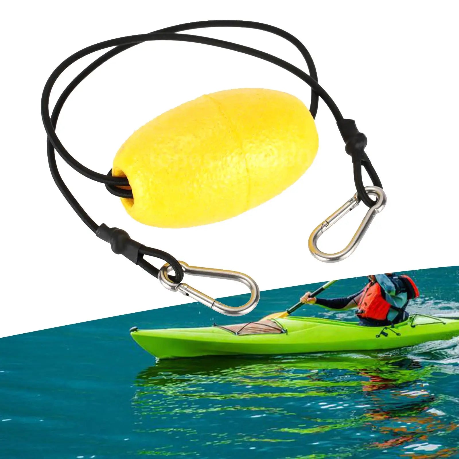 Kayak Tow Throw Line Anchor Marker Buoy with Buckles Float Buoy Elastic Float Rope for Boat Sailing Canoe Accessories