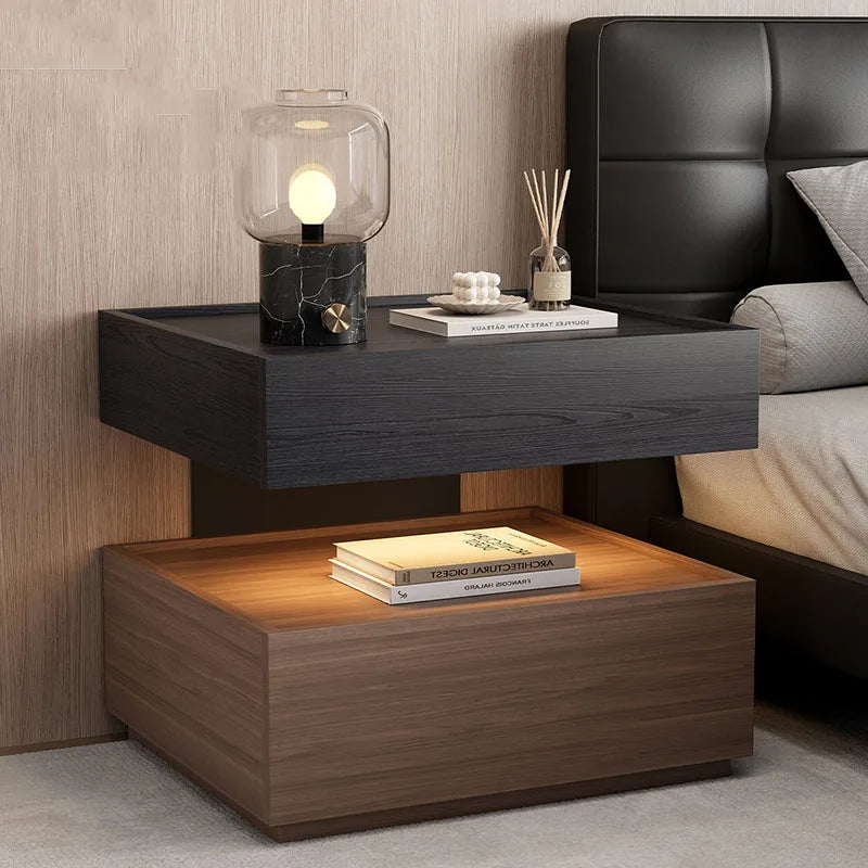 Luxury Decor Bedside Table Coffee Trendy Wood Vanity Living Room Nightstand Space Saving Cabinets Criado Mudo Home Furniture