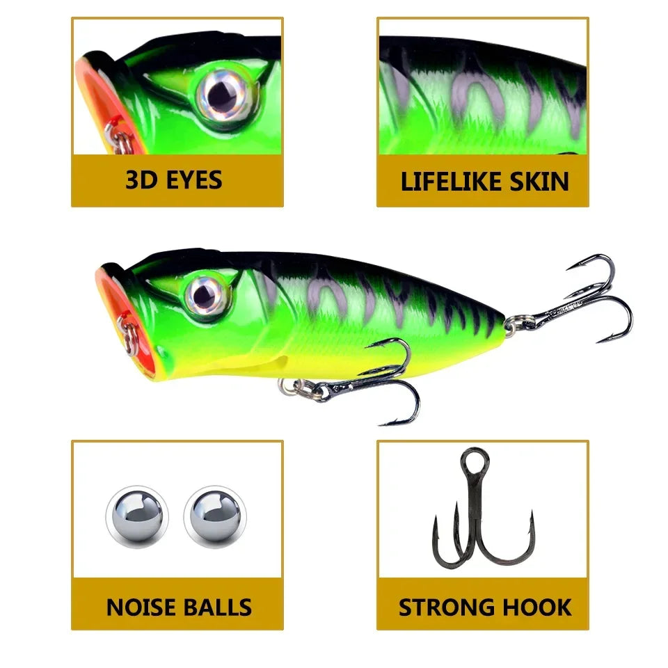 6.5cm 10g Lure Bait Floating Water Bead Wave Climbing Bionic Vibrating Swing Temptation Top Water Temptation Bass Predatory Bait
