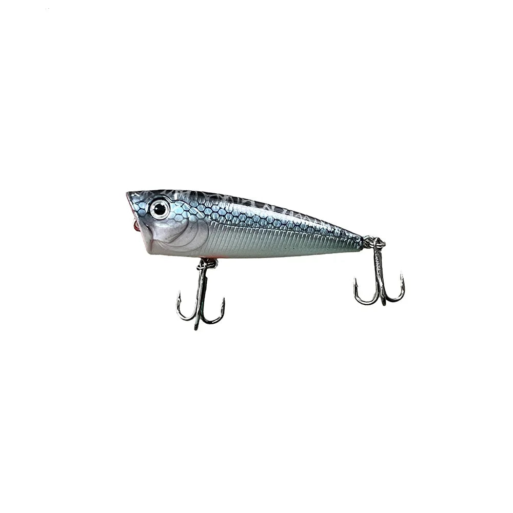 New Fishing Lures Topwater Popper Bait 6cm 5.8g Hard Bait Trout Bass Artificial Wobblers Plastic Lure Fishing Tackle with Hooks
