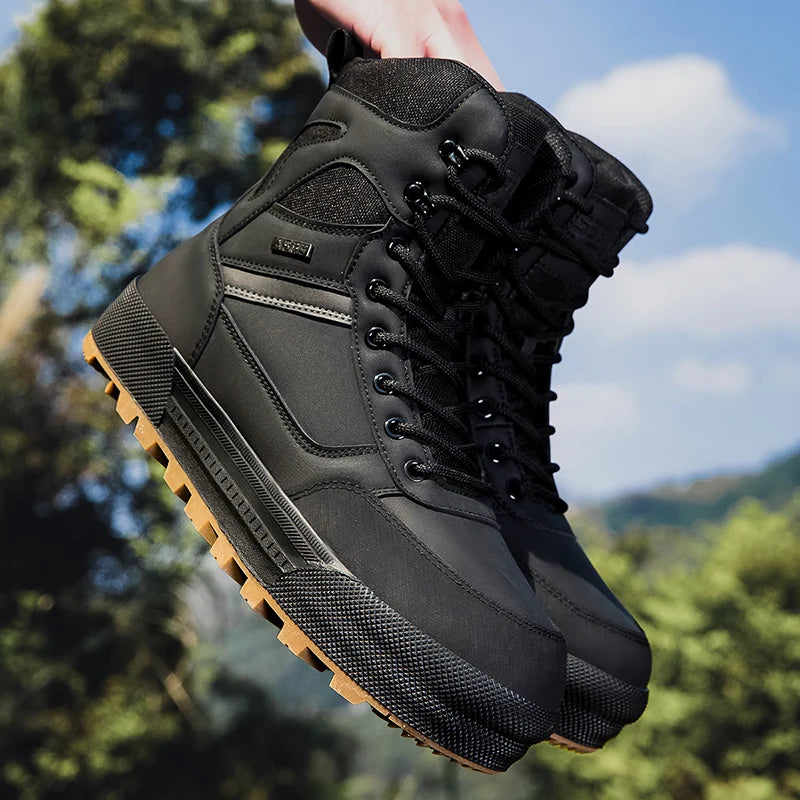 Men's Outdoor Hiking Tactical Boots Military Work Waterproof Work Safety Hunting Shoes Ankle Desert Boots Sports Climbing Shoes