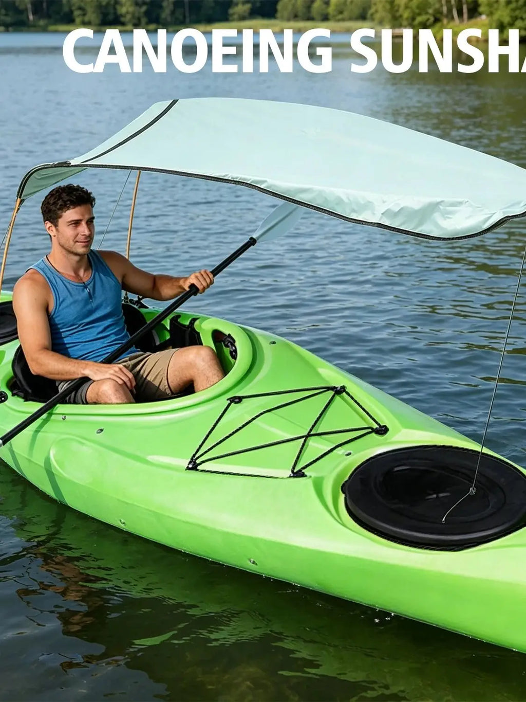 Kayak Canopy,Waterproof Sun Shade Canopy for Single Person,Kayak Sunshade Awning Top Cover, Universal Canoe Shade