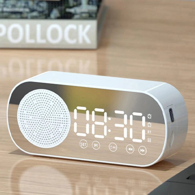 Digital Alarm Clock Wireless Bluetooth Speaker Multi-functional Subwoofer Clock Mini AI Smart Alarm Clock Speaker Music Player