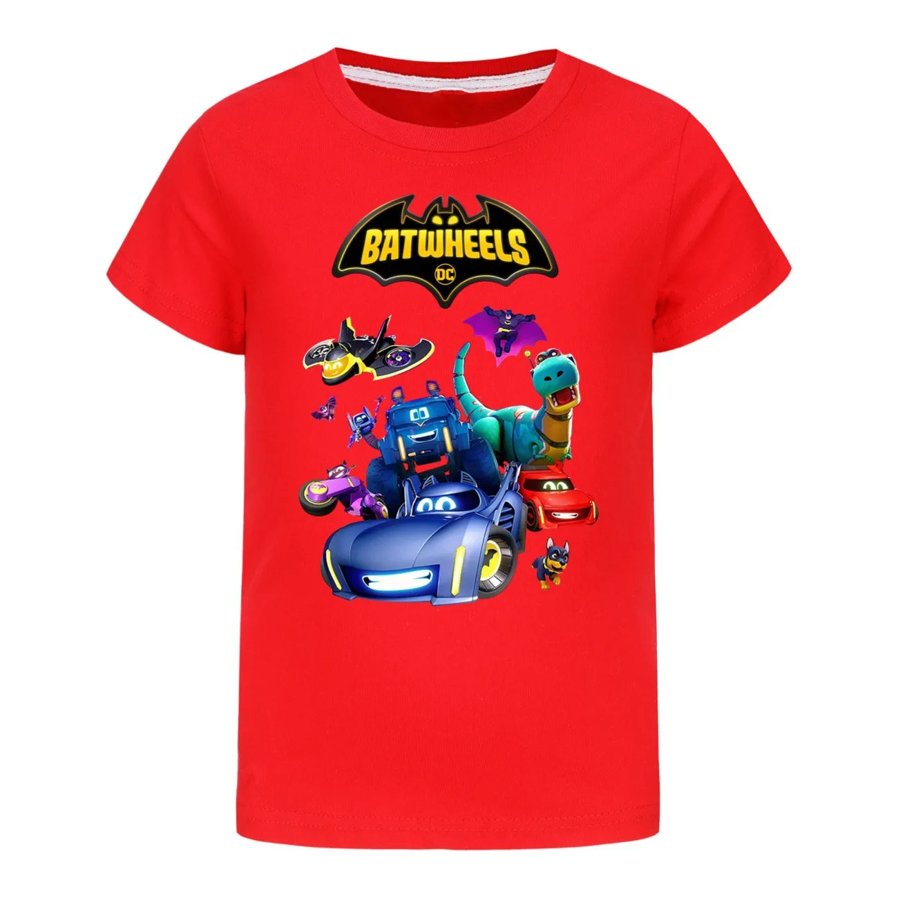 Funny Batwheels Short Sleeve Kids Clothing T-Shirts Summer Children Tops Cartoon Casual Tees Cotton Boys Girls Clothes3057