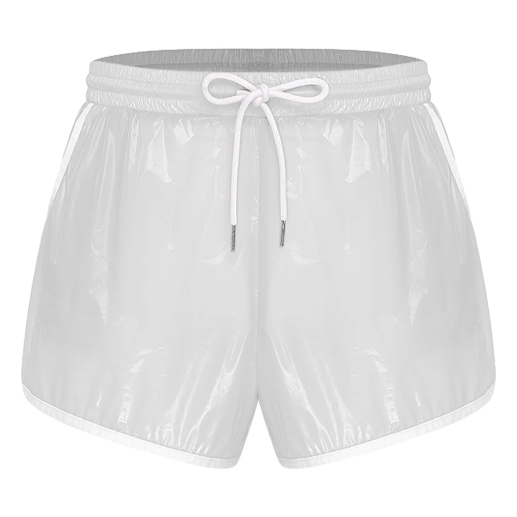 Mens Swimsuit Drawstring Seams Swim Shorts with Pockets Waterpoof Swimming Trunks Shorts Elastic Waistband Swimming Bathing Suit