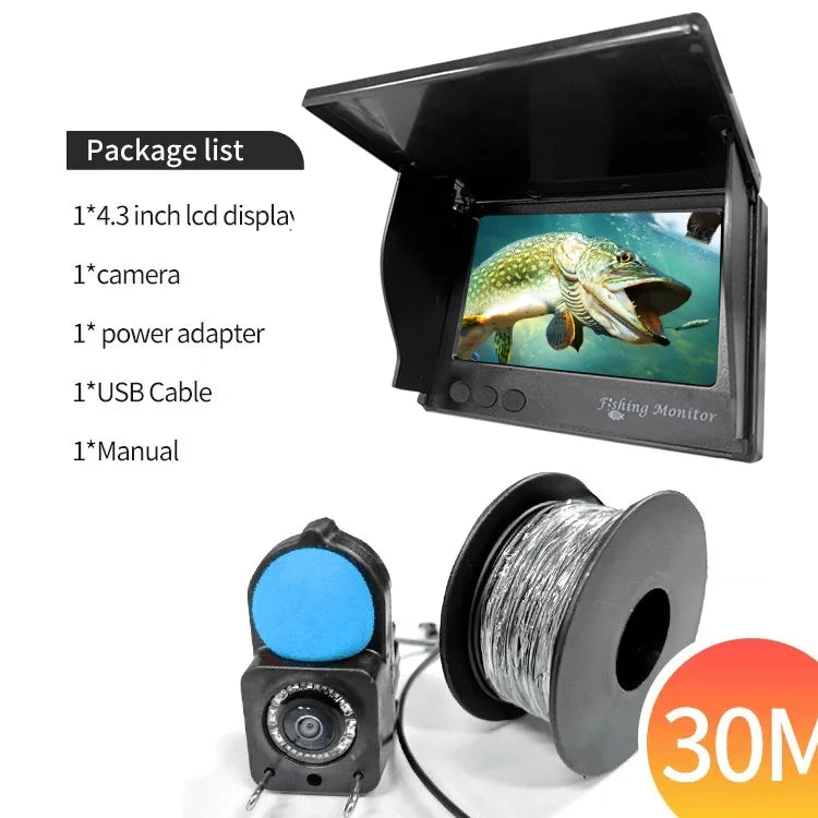 Fish Finder Underwater Camera 1080P HD 4.3 inch LCD Fishing Camera With 5000mAh Battery Portable Fishing Tools With Night Vision