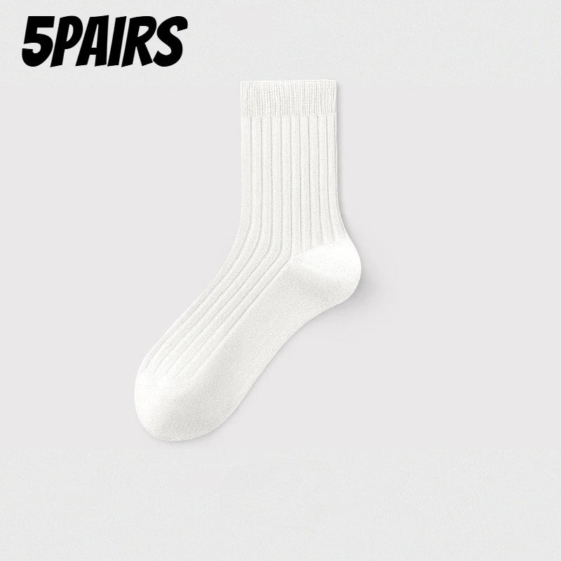 Men's Socks 5-Pair Set - Breathable and Soft, Suitable for All Seasons, Suitable for Casual Sports, Business Dress