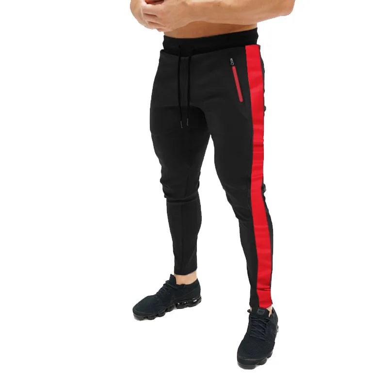 Men Sweatshirts Jogging Pants Men Casual Pants Men Stylish Color Block Zip Pockets Drawstring Sports Skinny Pants Trousers Pants