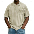 Men's Casual Lapel Corduroy Short-Sleeve Polo Shirt