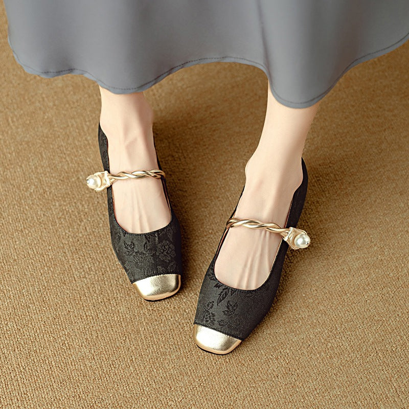 Women's Retro Plus-Size Chunky-Heel Pumps