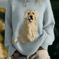 Womens 3D Digital-print Crew-neck Loose Hoodie