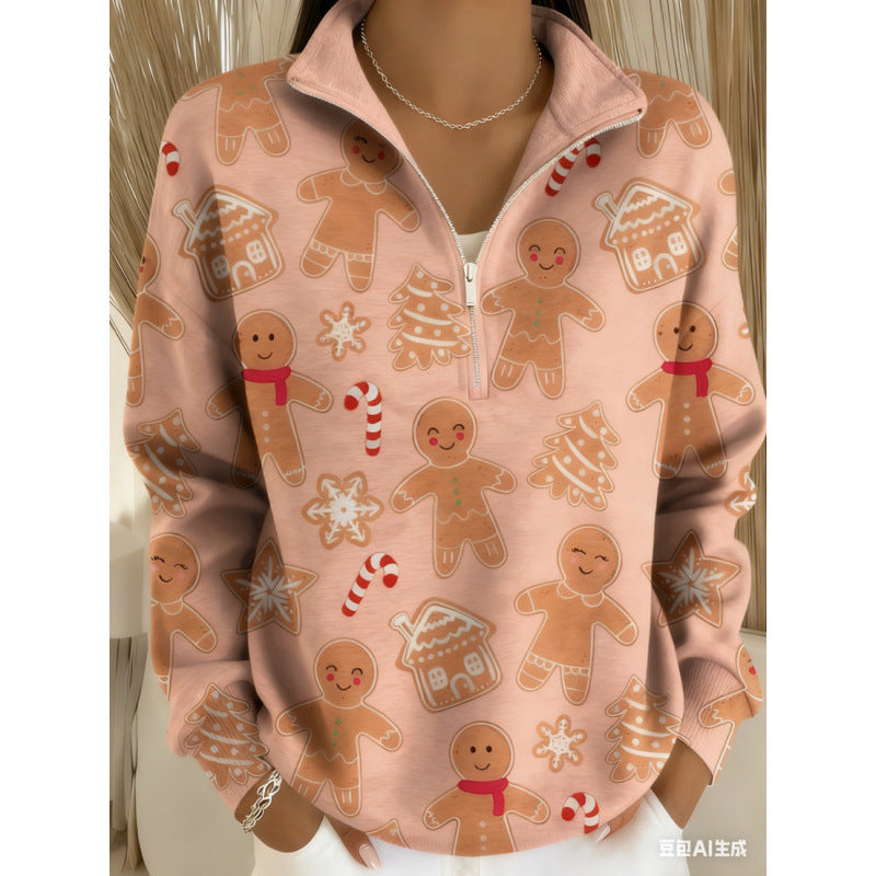 Casual Half-zip Pullover Hoodie