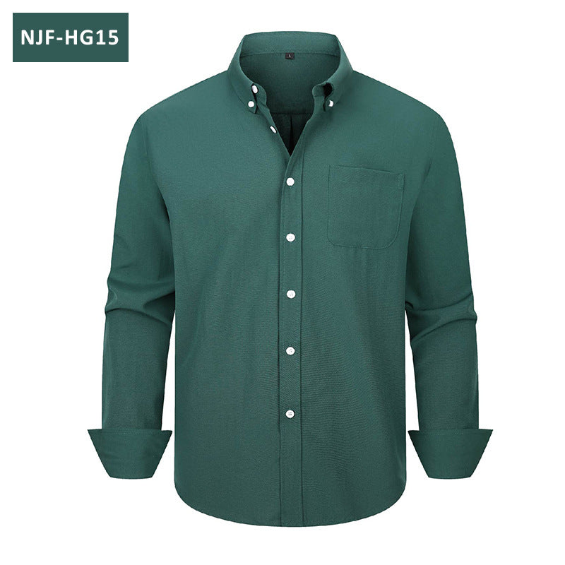 Men's Long-Sleeve Casual Oxford Shirt