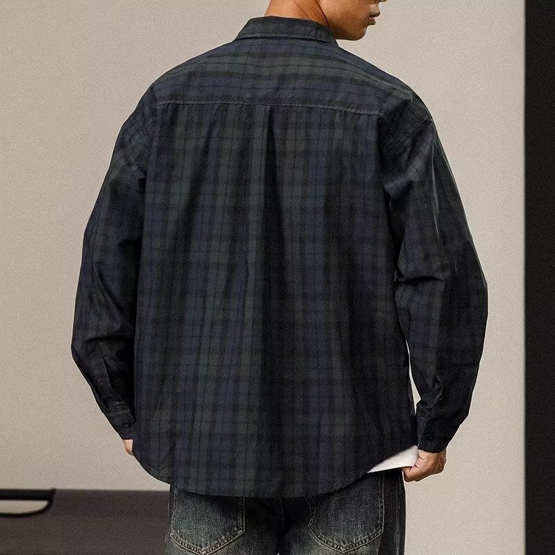 Men's Retro Casual Simple Plaid Shirt